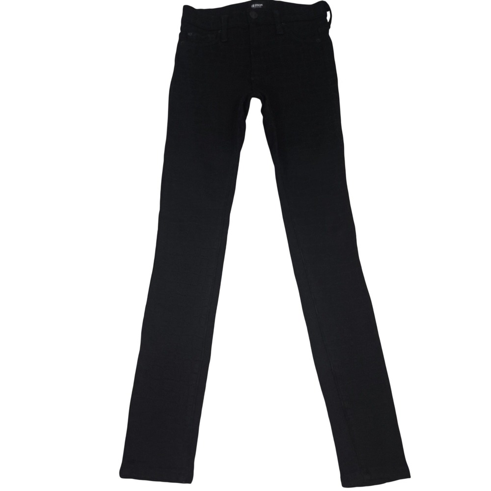 Hudson Barbara High Waist Super Skinny Jeans Size 25 Black Croc Print Textured - Picture 2 of 12